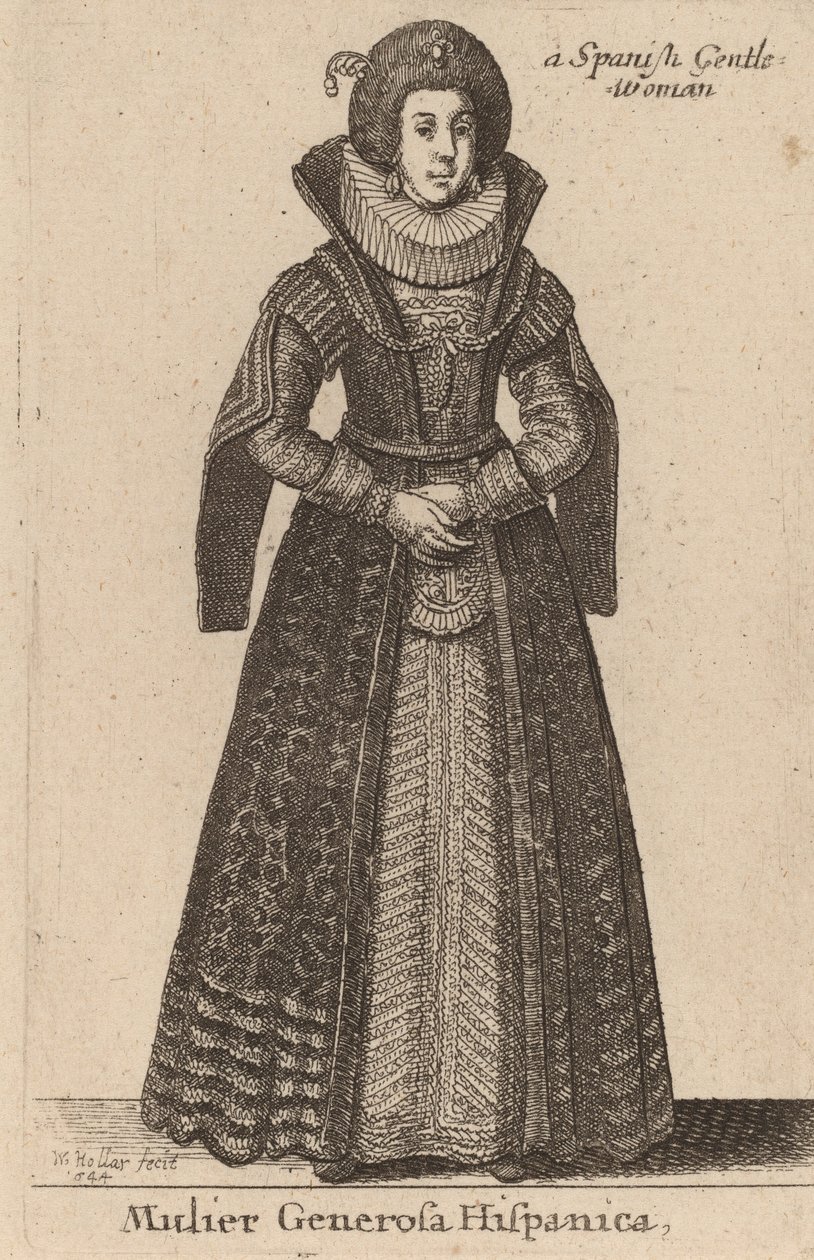 Španělská urozená žena, 1644 od Wenceslaus Hollar