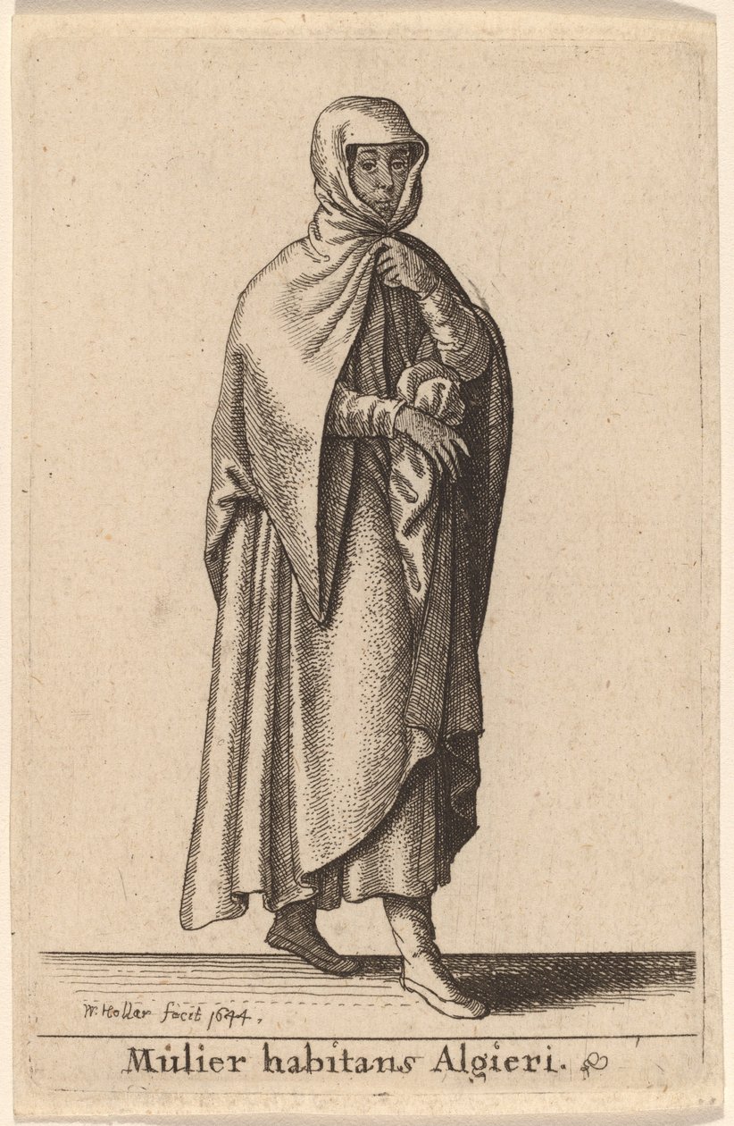 Žena žijící v Alžíru od Wenceslaus Hollar