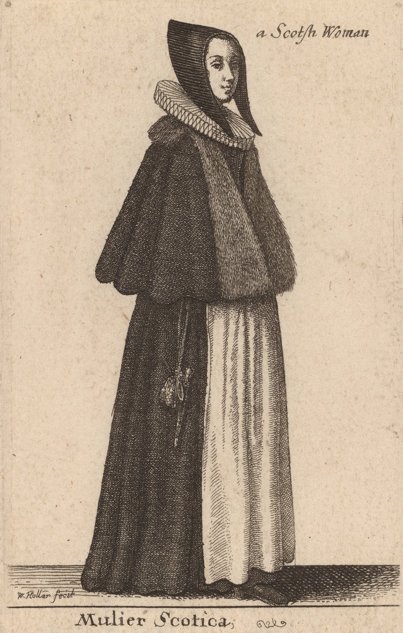 Gaelská žena. od Wenceslaus Hollar