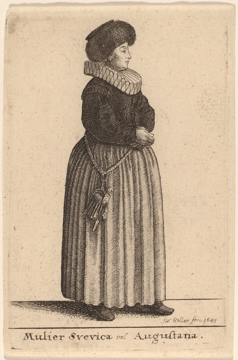 Švédka nebo Augustanka od Wenceslaus Hollar