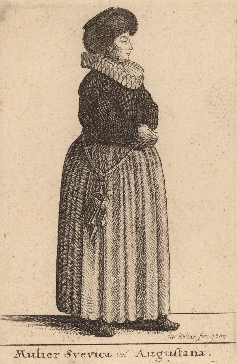 Žena Svevica nebo Augustana, 1643. od Wenceslaus Hollar
