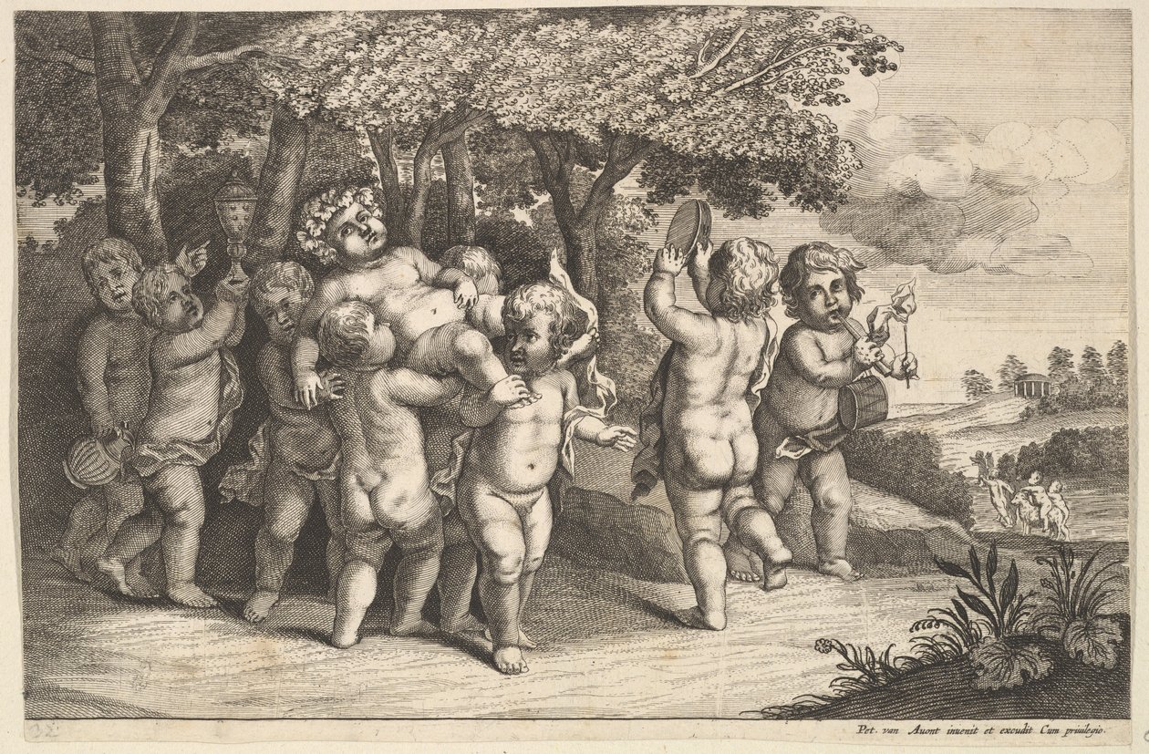 Devět malých chlapců, 1625-77. od Wenceslaus Hollar