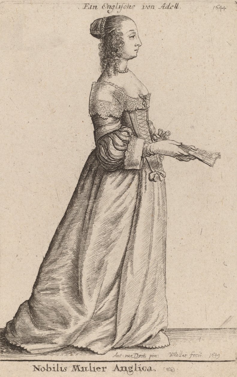 Slavná Angličanka, 1649 od Wenceslaus Hollar