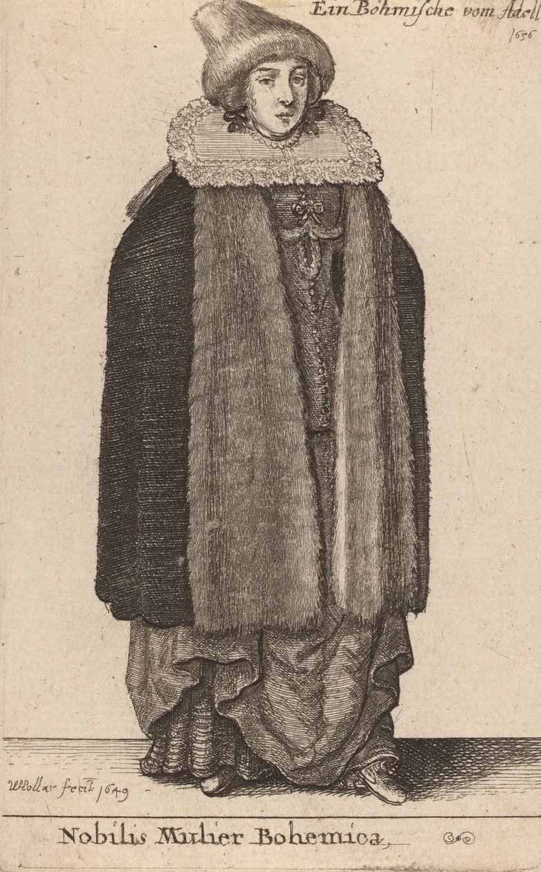 Slavná česká žena, 1649 od Wenceslaus Hollar