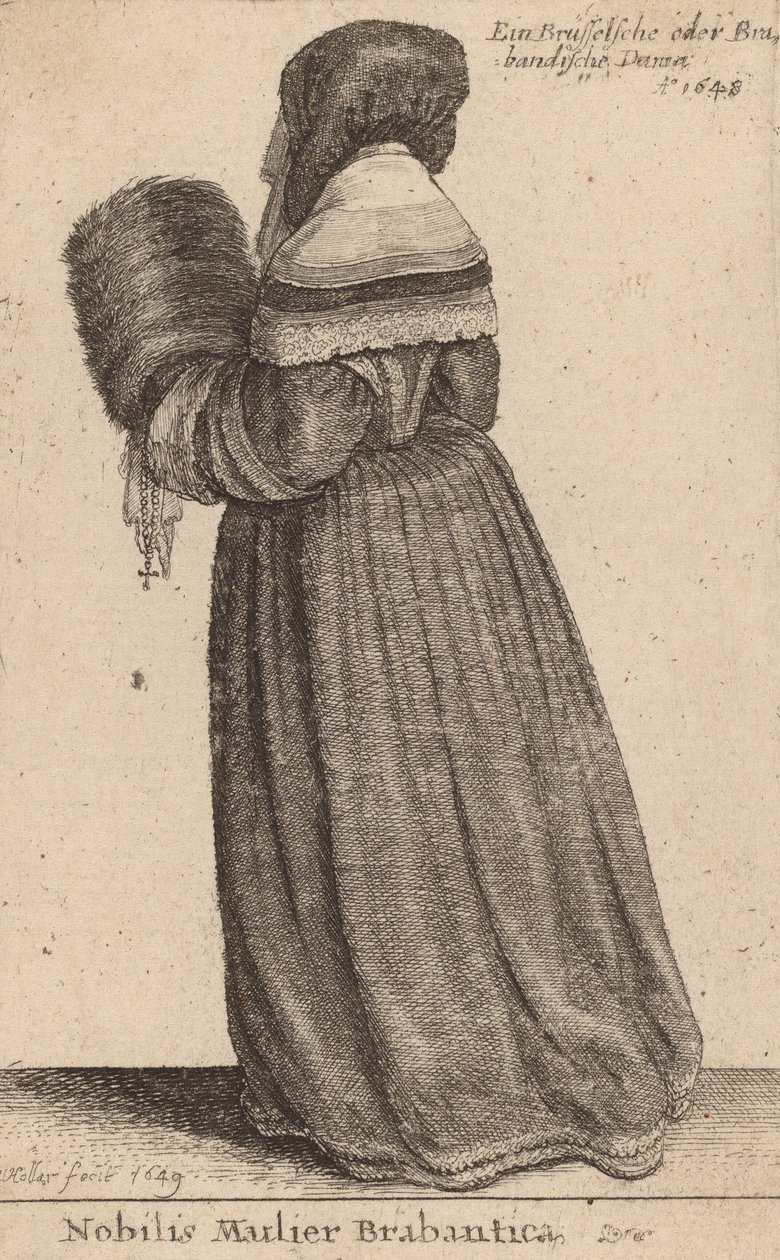Vznešená žena Brabantica, 1649 od Wenceslaus Hollar