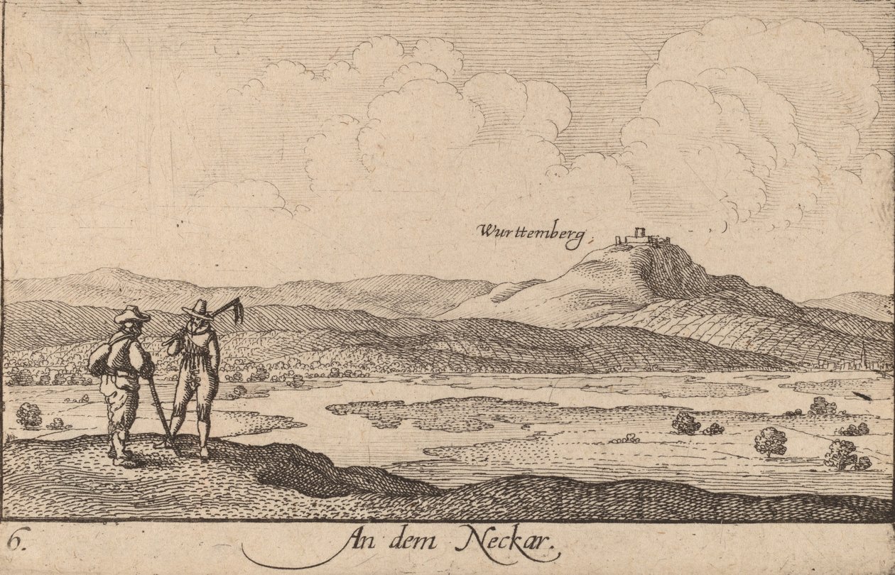 Na Neckaru, 1635. od Wenceslaus Hollar