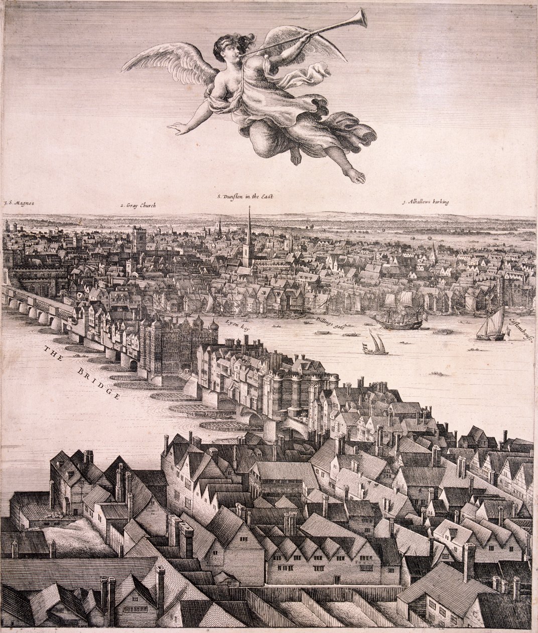 Panoramatický výhled na Londýn, c1670 od Wenceslaus Hollar