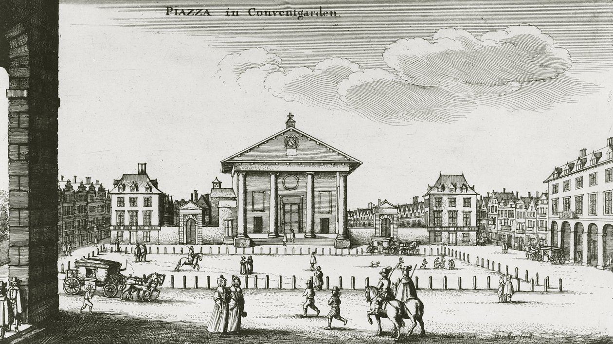 Piazza v Covent Garden, 1640 od Wenceslaus Hollar