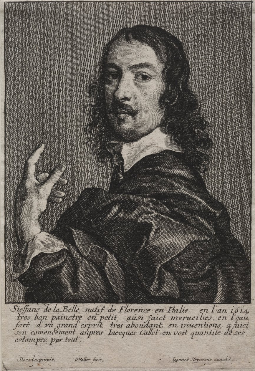 Portrét Stefana della Bella. od Wenceslaus Hollar