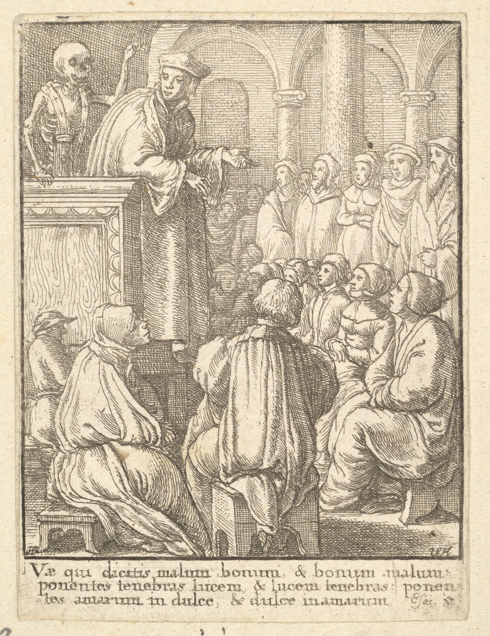 Kazatel, z tance smrti, 1651. od Wenceslaus Hollar