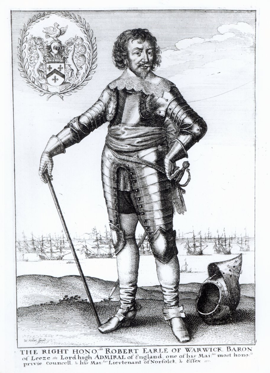 Robert Rich, druhý hrabě z Warwicku od Wenceslaus Hollar