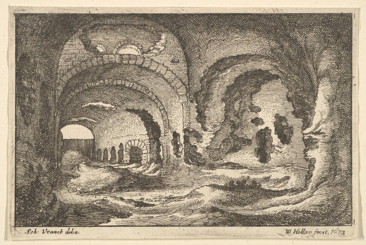 Roman zůstává v Tivoli, 1673. od Wenceslaus Hollar