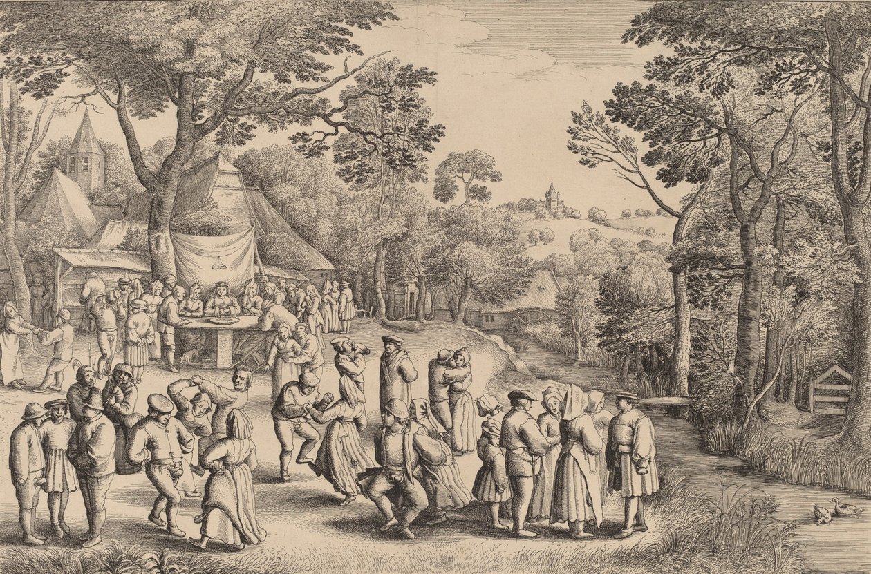 Rustikální svatební tanec, 1650. od Wenceslaus Hollar