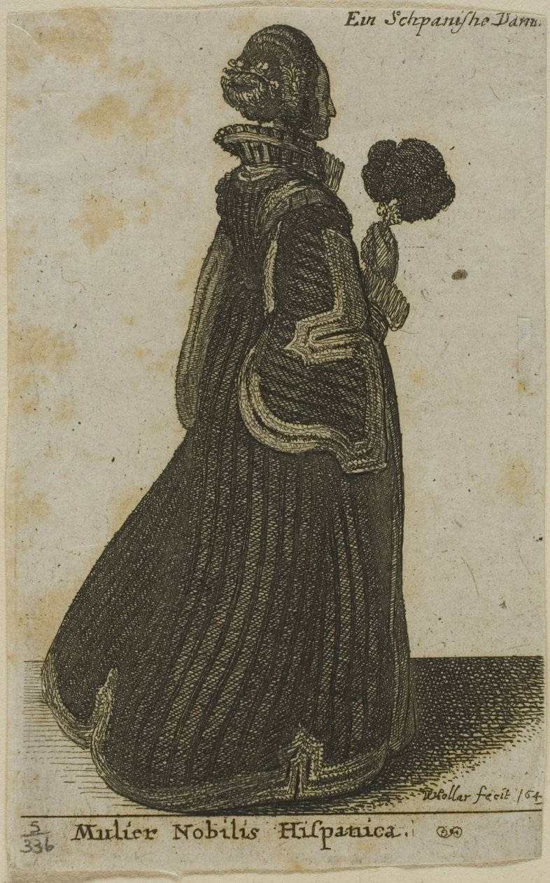 Španělská šlechtična od Wenceslaus Hollar
