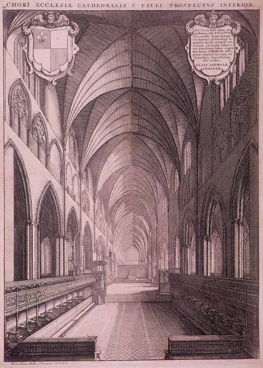 Stará katedrála svatého Pavla, Londýn, c1658 od Wenceslaus Hollar