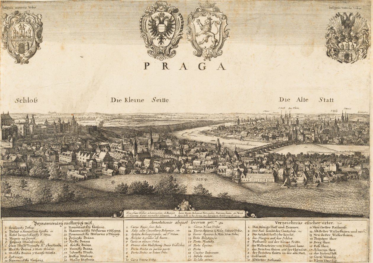 Velká vyhlídka Prahy od Wenceslaus Hollar