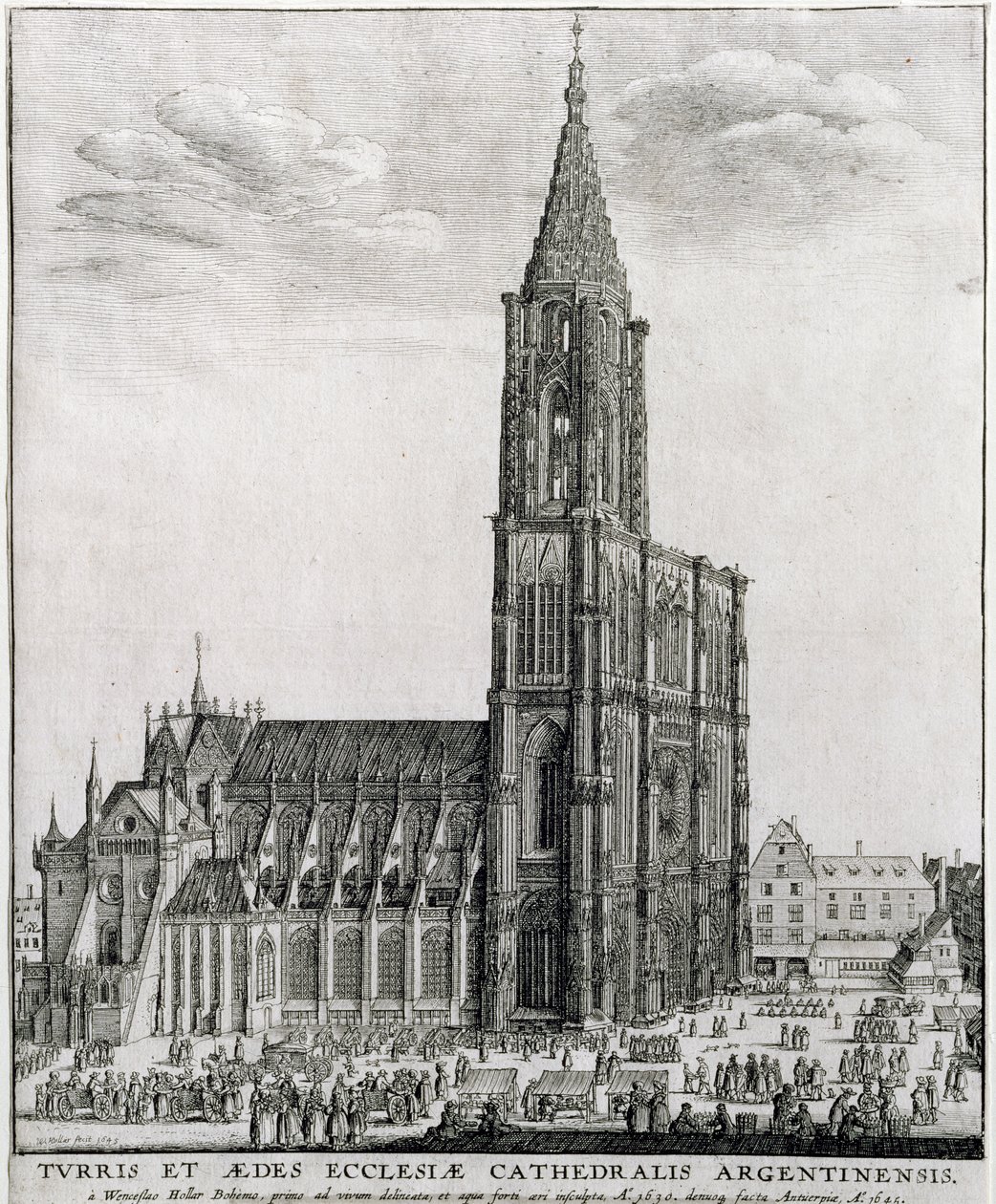 Štrasburská katedrála, 1645 od Wenceslaus Hollar
