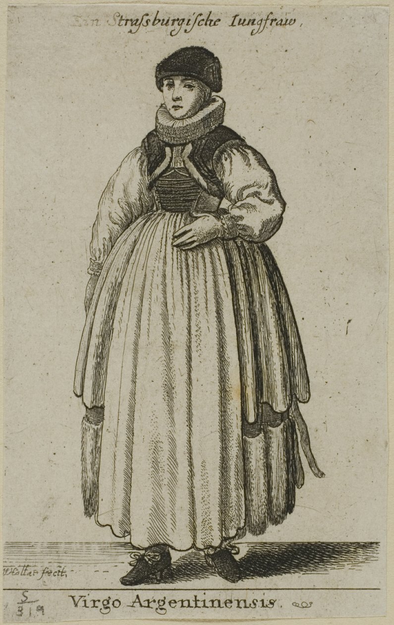 Žena ze Štrasburku od Wenceslaus Hollar