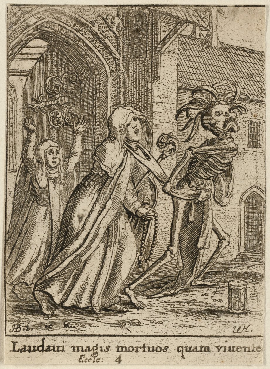 Abatyše a Smrt od Wenceslaus Hollar