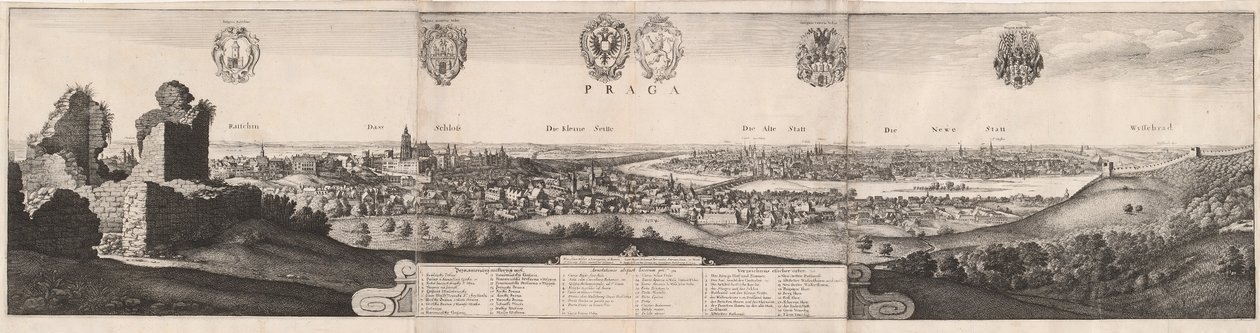 Velká vyhlídka na Prahu, 1649. od Wenceslaus Hollar