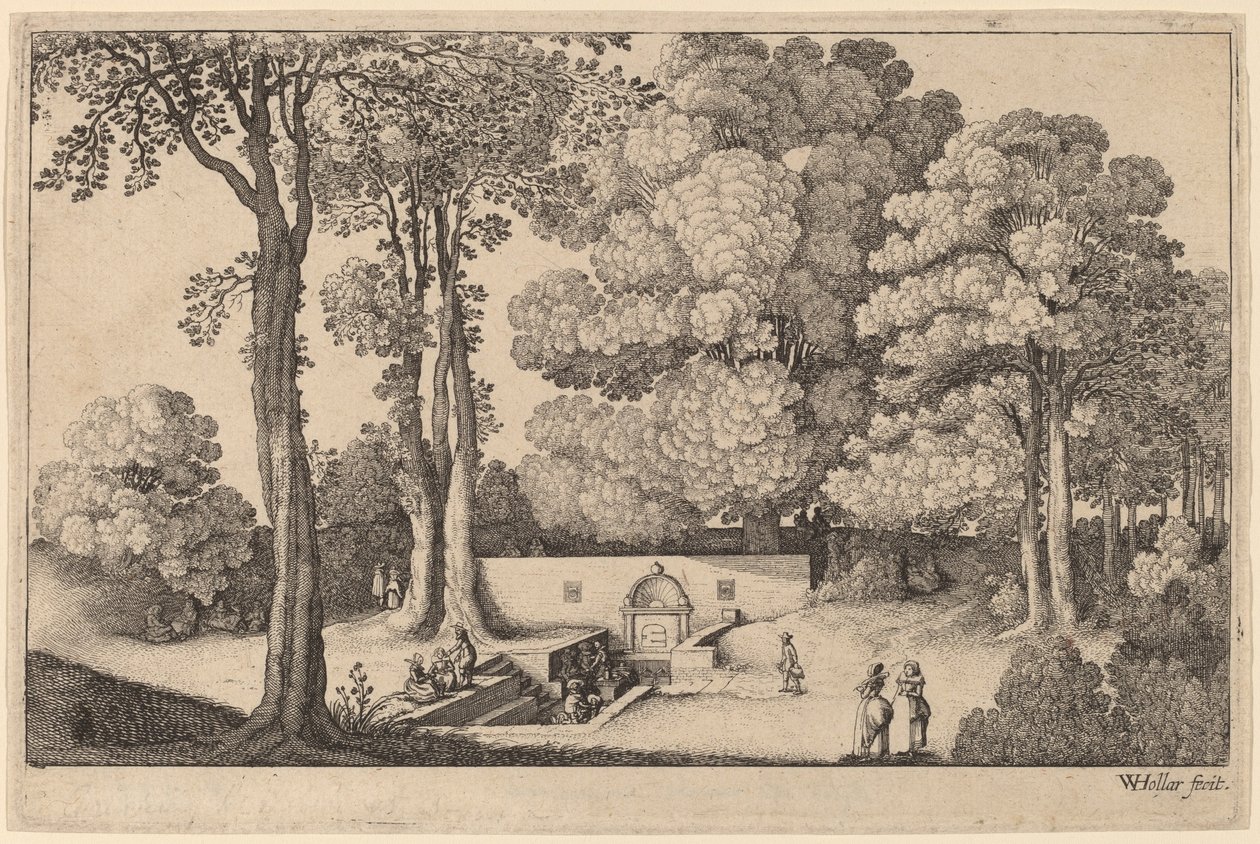 Minerální pramen od Wenceslaus Hollar