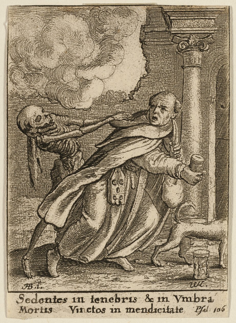 Mnich a smrt od Wenceslaus Hollar