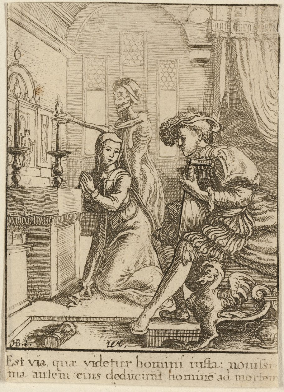 Jeptiška a smrt od Wenceslaus Hollar