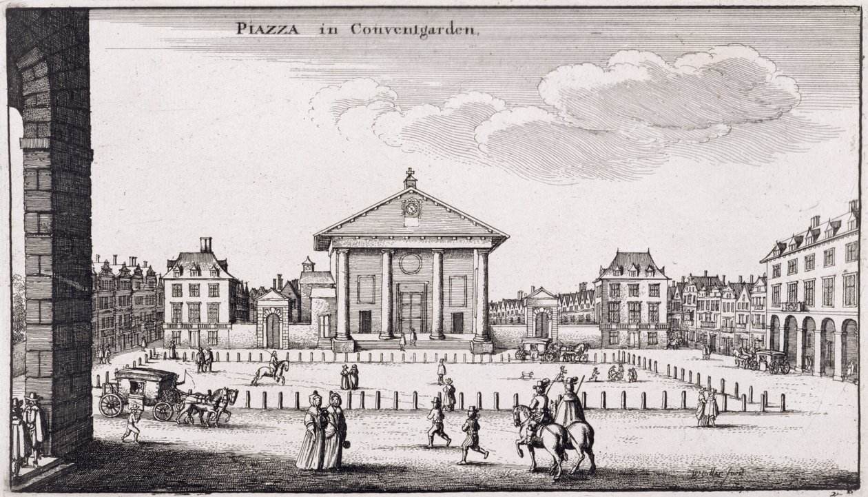 Piazza v Covent Garden, 1647 od Wenceslaus Hollar