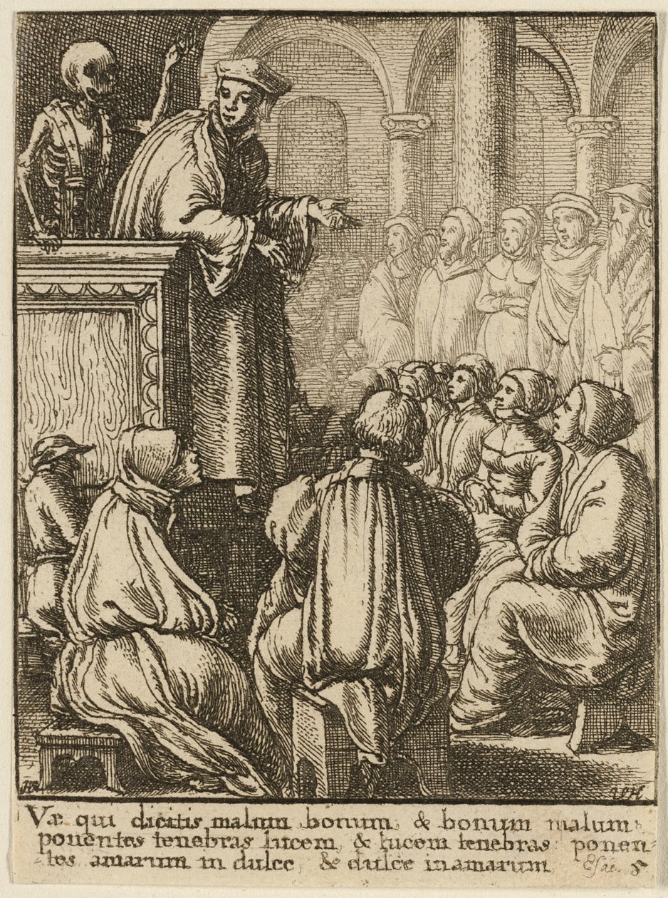 Kazatel a smrt od Wenceslaus Hollar