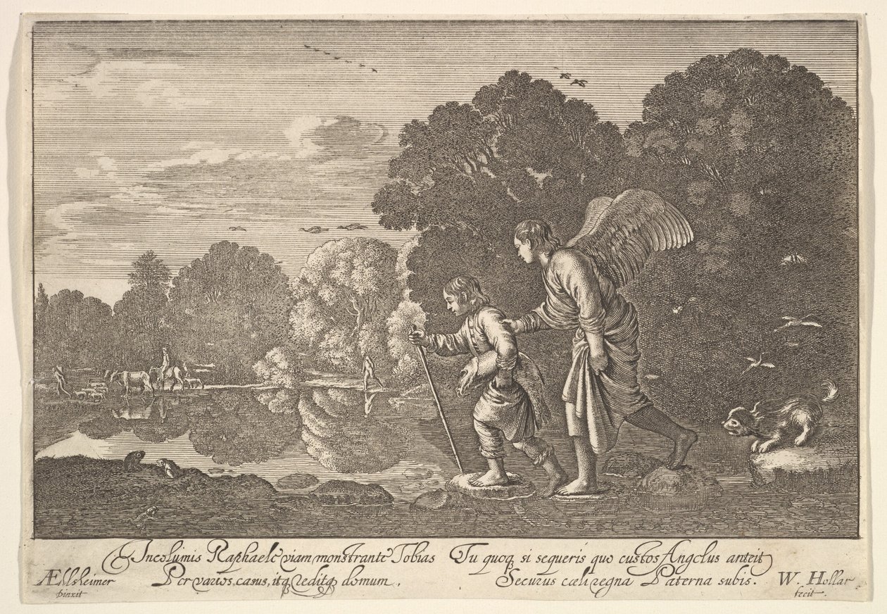 Tobiáš a anděl, 1644-52. od Wenceslaus Hollar