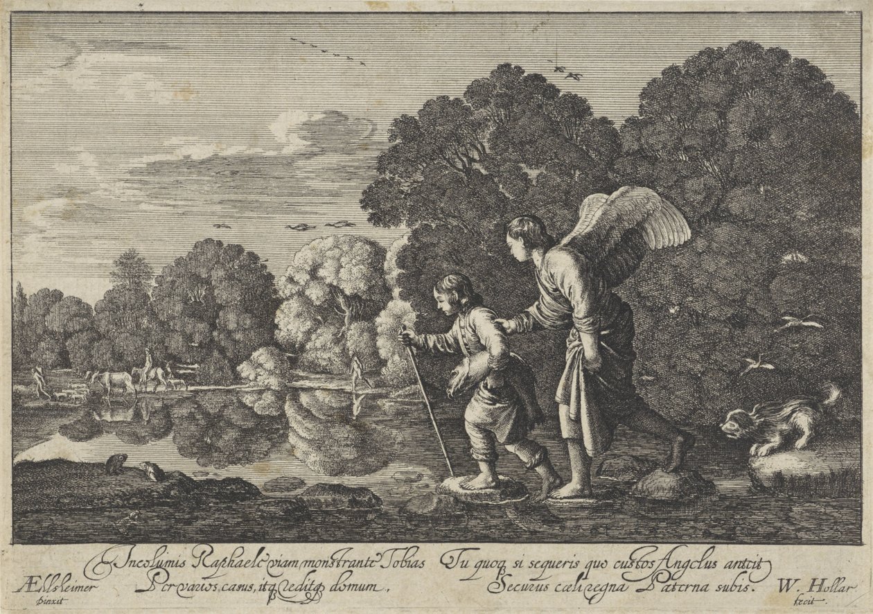 Tobiáš v Angelovi od Wenceslaus Hollar