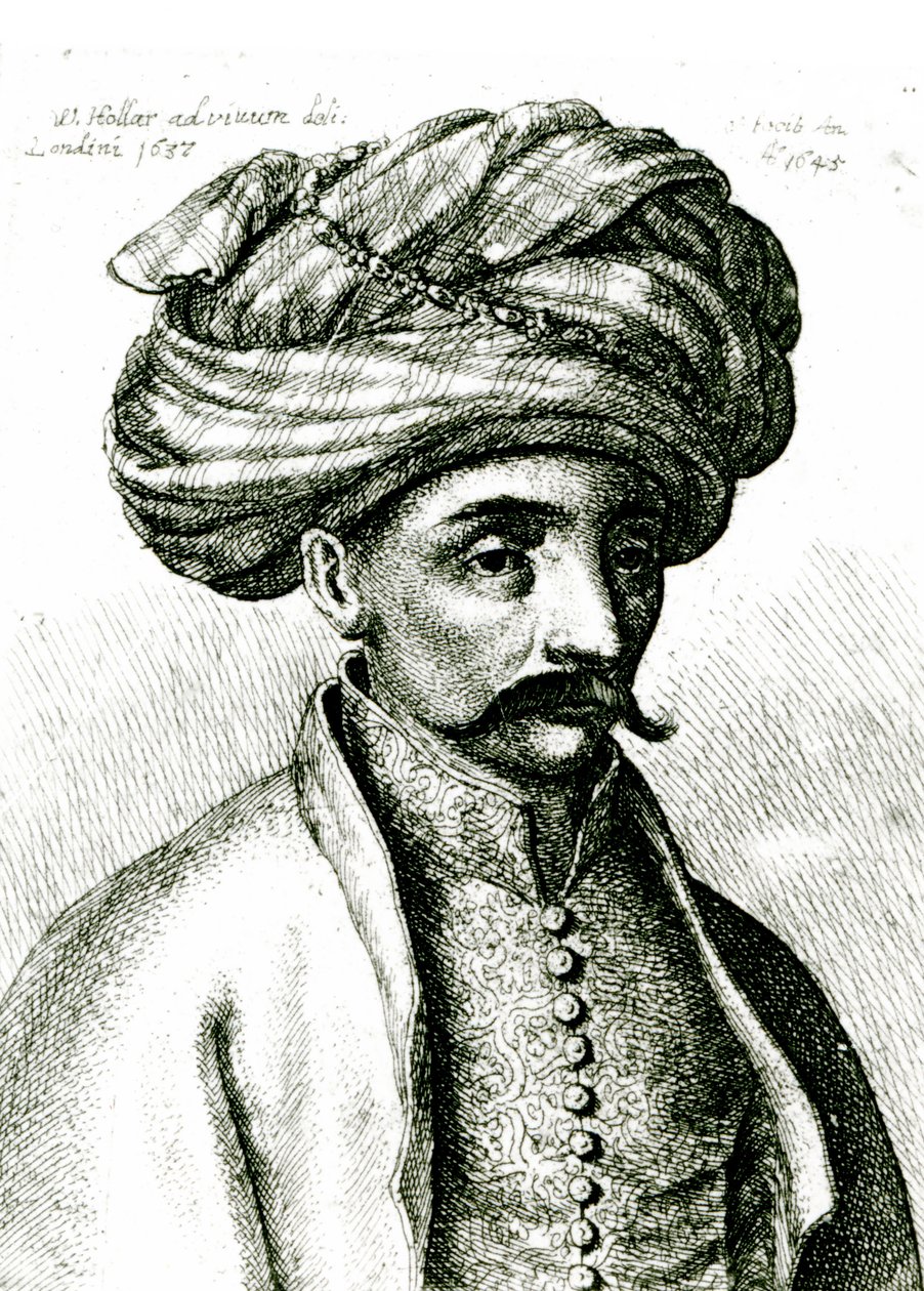 Turkova hlava, 1645 od Wenceslaus Hollar