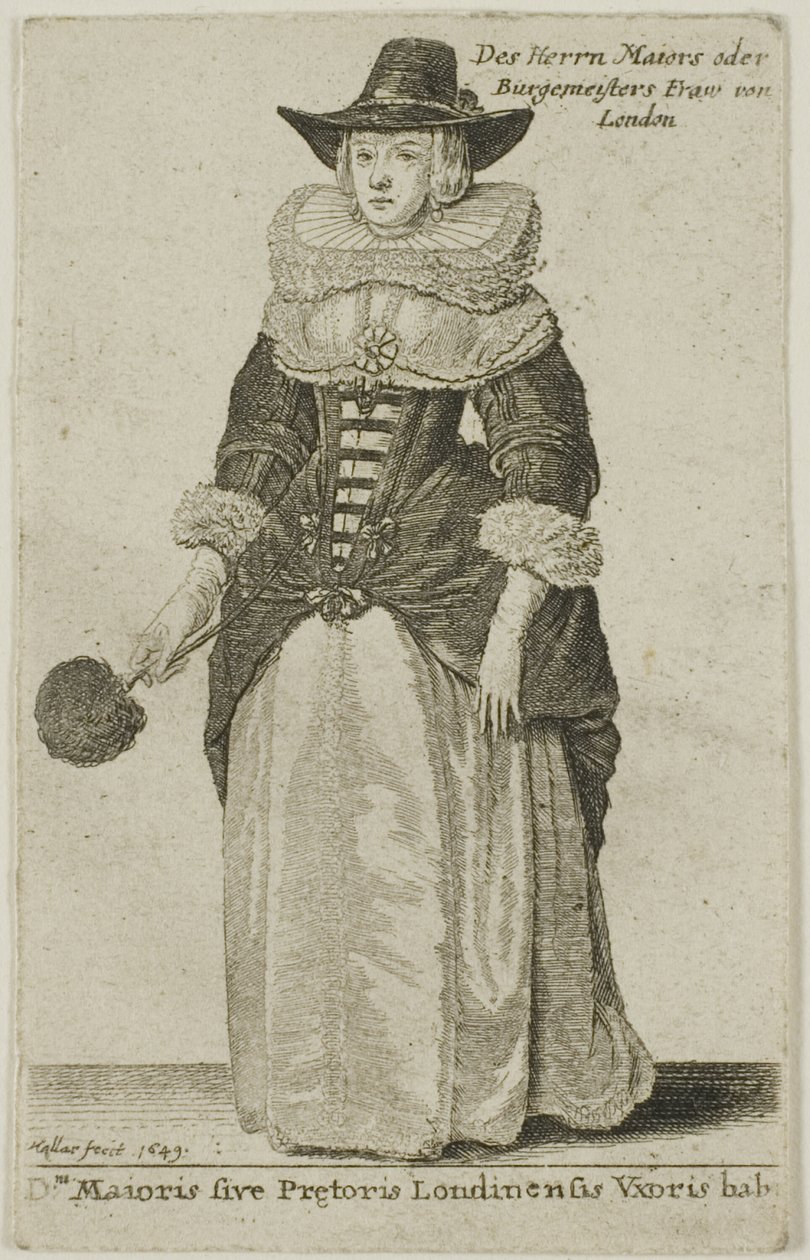 Manželka londýnského starosty od Wenceslaus Hollar