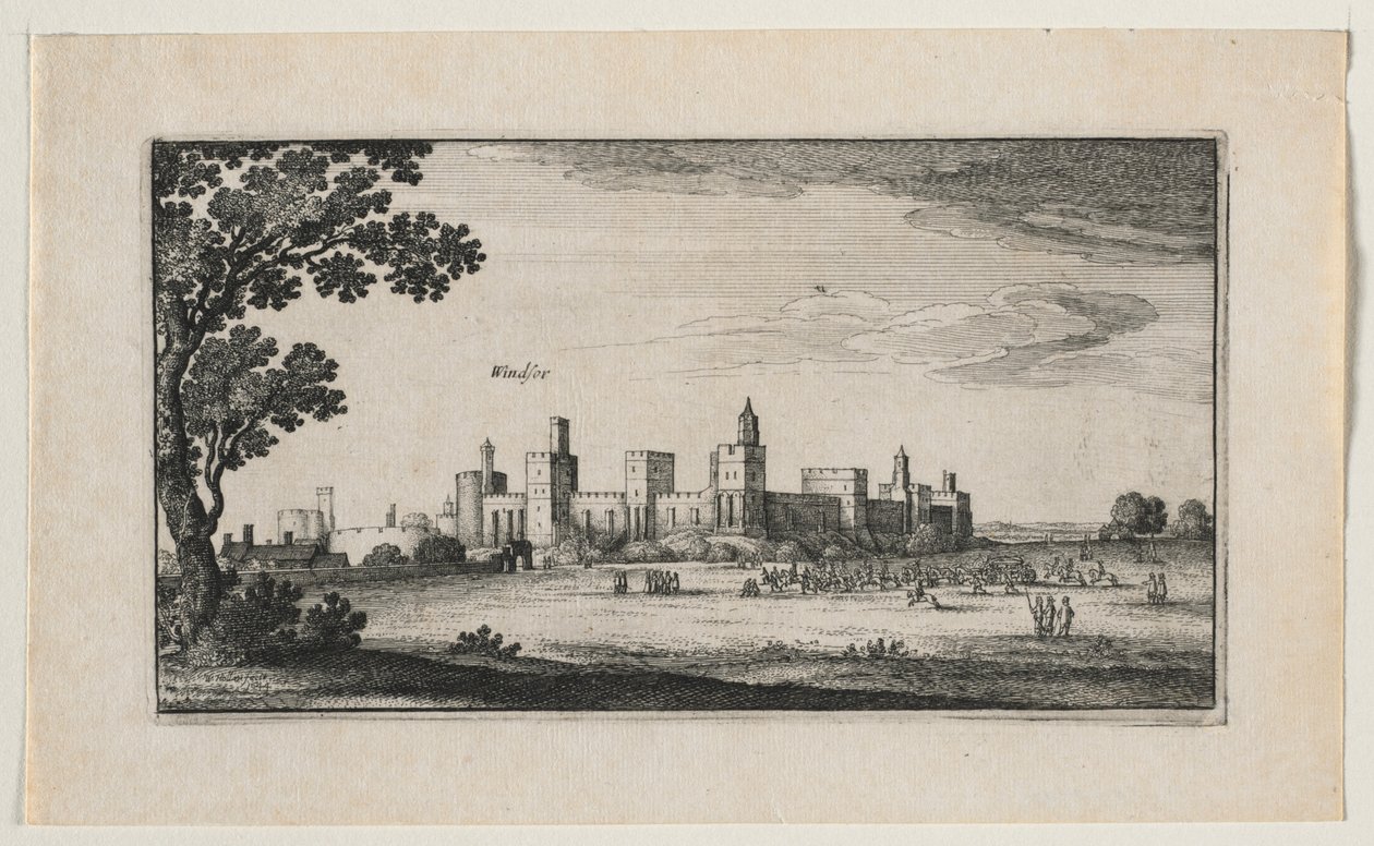 Hrad Windsor z jihovýchodu, 1644. od Wenceslaus Hollar