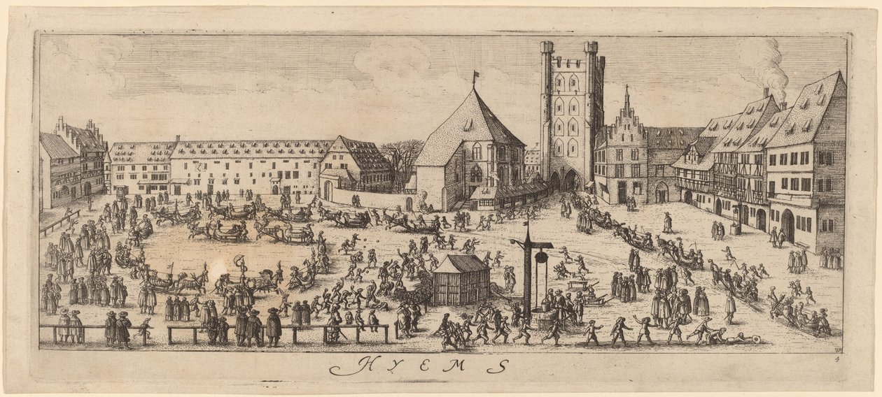 Zima: Parade Ground od Wenceslaus Hollar