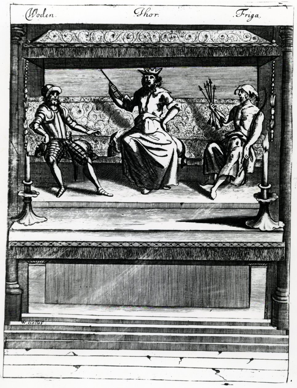 Woden, Thor a Friga od Wenceslaus Hollar