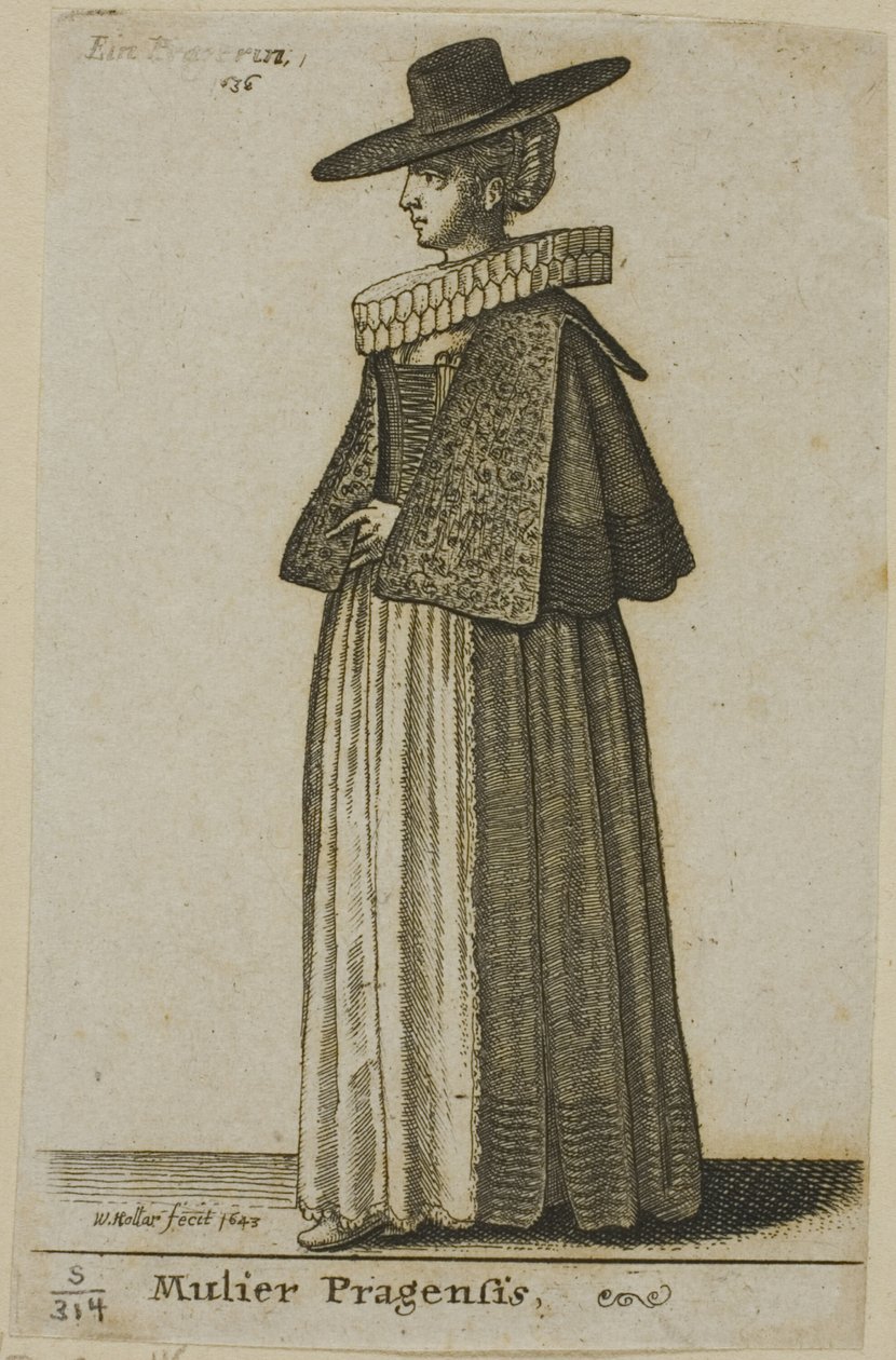 Žena z Prahy od Wenceslaus Hollar