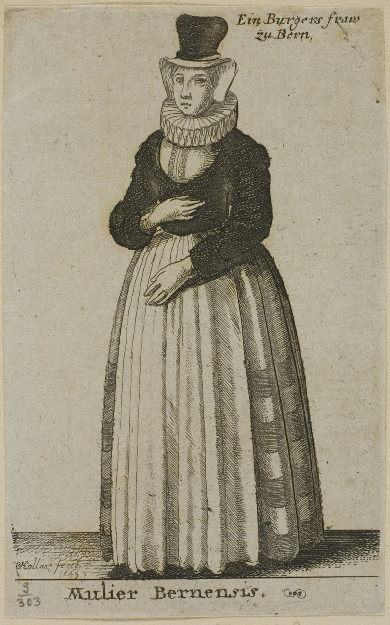 Žena z Bernu od Wenceslaus Hollar