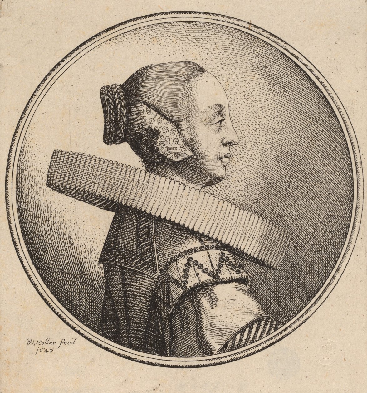 Žena s volánem v profilu, 1643. od Wenceslaus Hollar