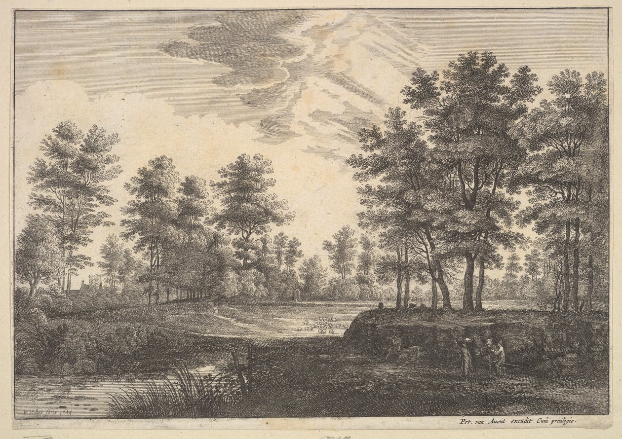 Zalesněná krajina, 1644. od Wenceslaus Hollar