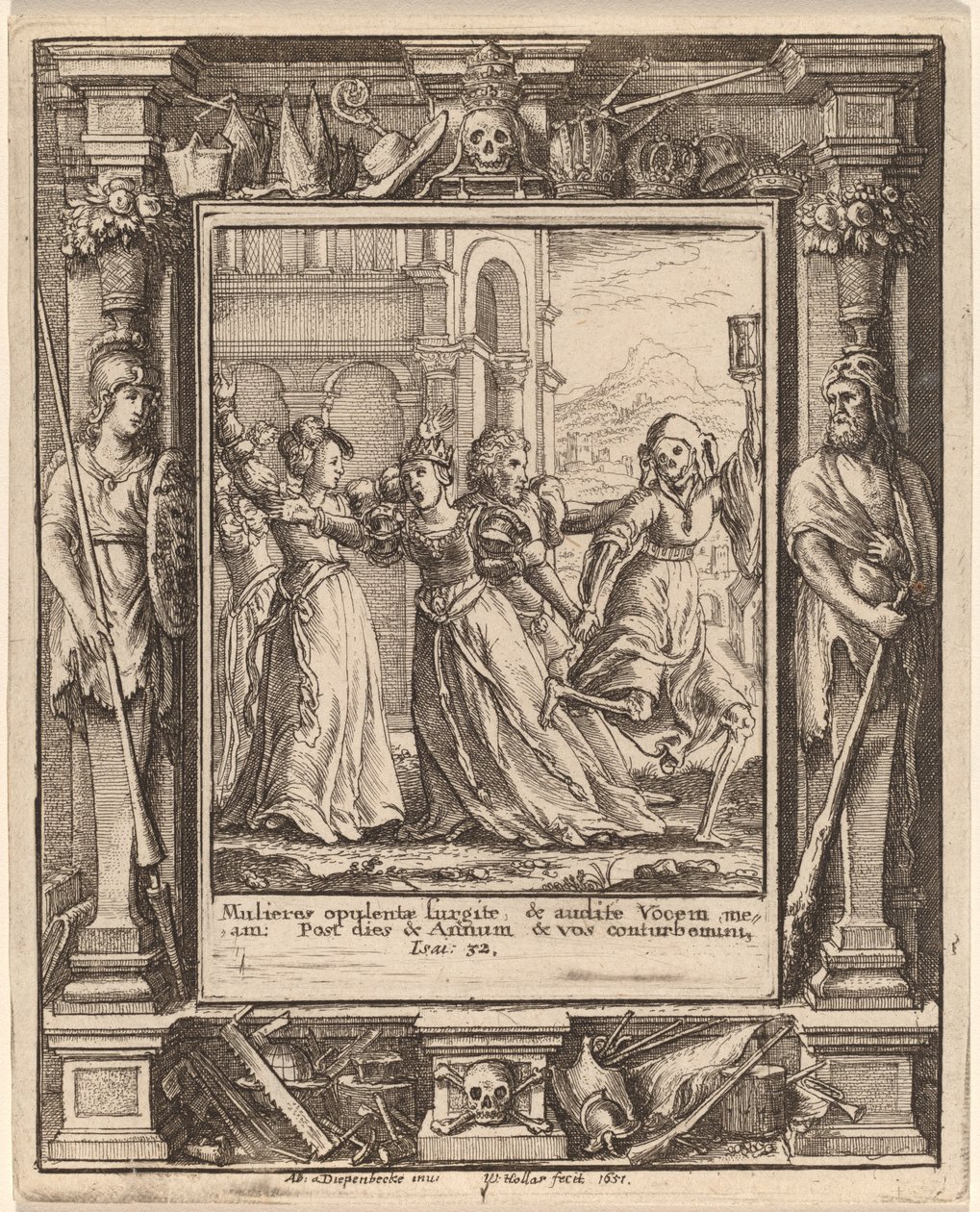 Královna od Wenceslaus Hollar after Hans Holbein the Younger after Abraham van Diepenbeeck