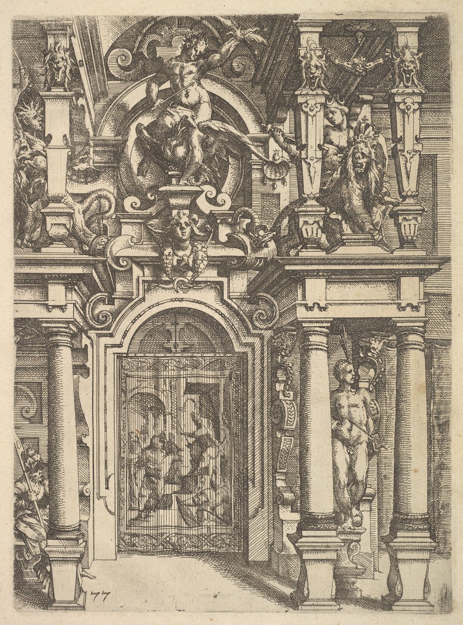 Ornamentový talíř z Architettura, 1598. od Wendel Dietterlin the Elder