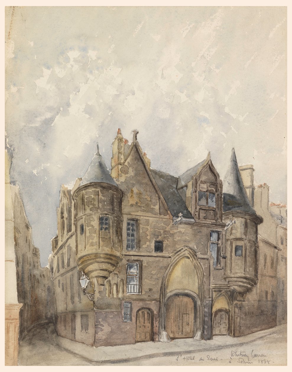 Kresba, Hotel de Sens, Paříž, 1888 od Whitney Warren Jr.