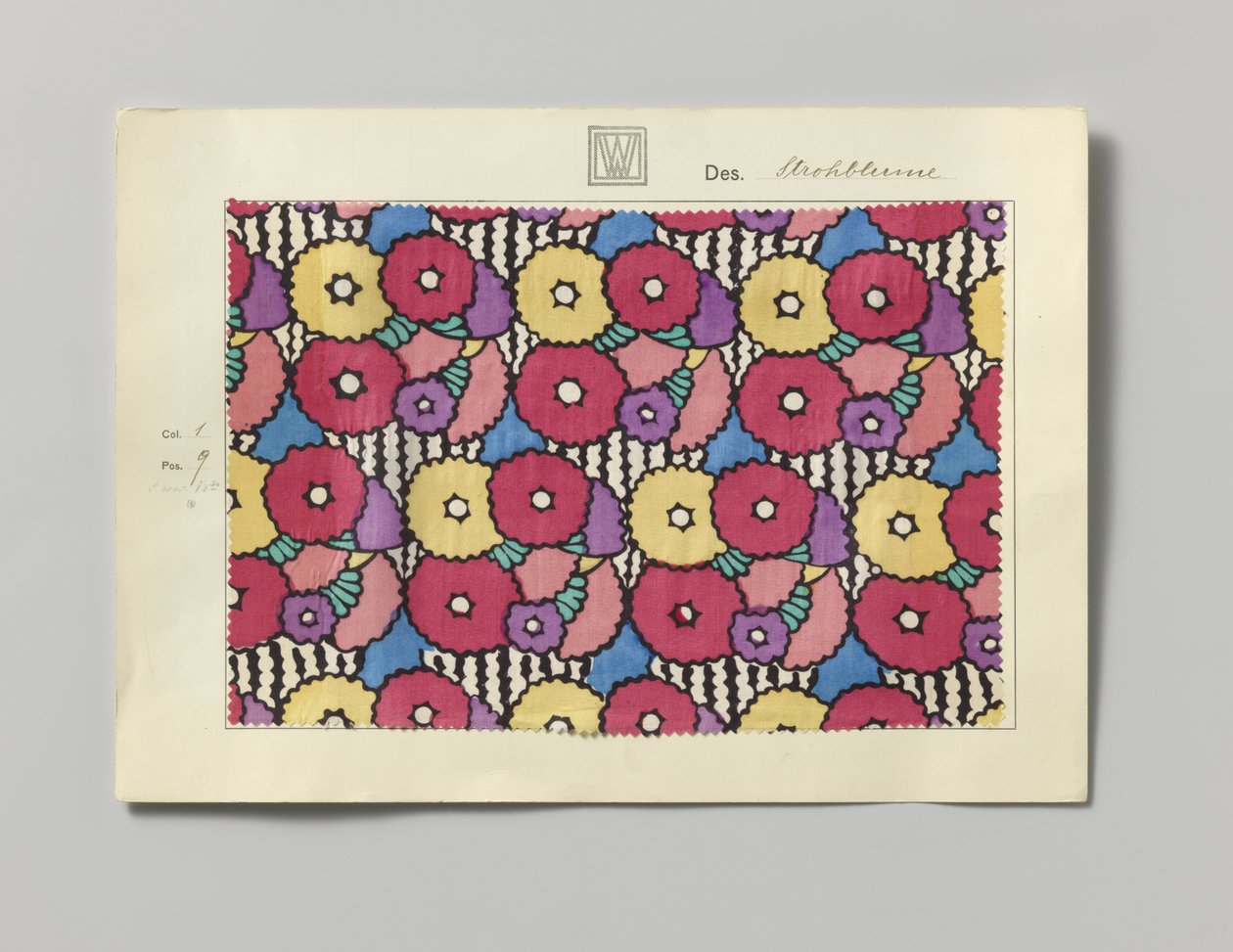 Ocel s potištěnou stranou, design Strohblume od Wiener Werkstätte
