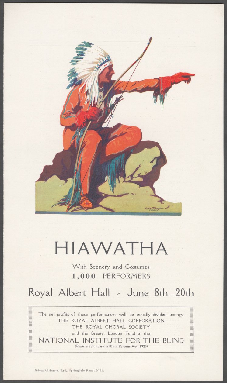 Reklama na divadlo Hiawatha od Wilfred Fryer