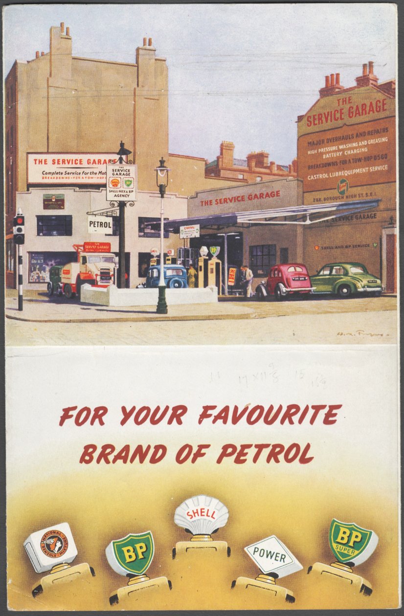 Shell, BP, National Benzole, 50. léta 20. století od Wilfred Fryer