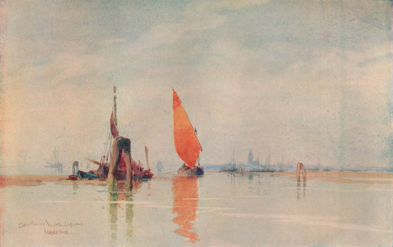 Brzy ráno. Benátské laguny, c1917 od Wilfrid Williams Ball
