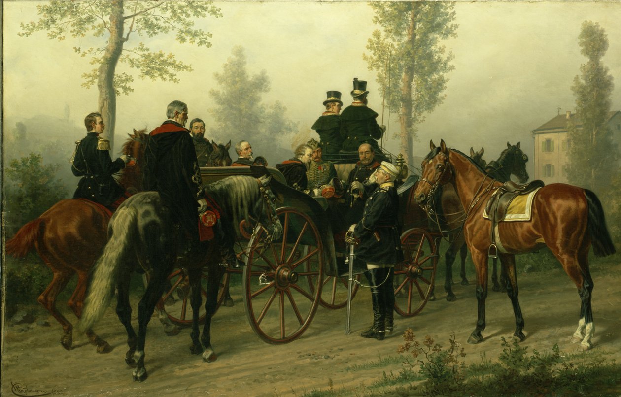 Napoleon III a Bismarck po bitvě u Sedanu, 1882 od Wilhelm Camphausen