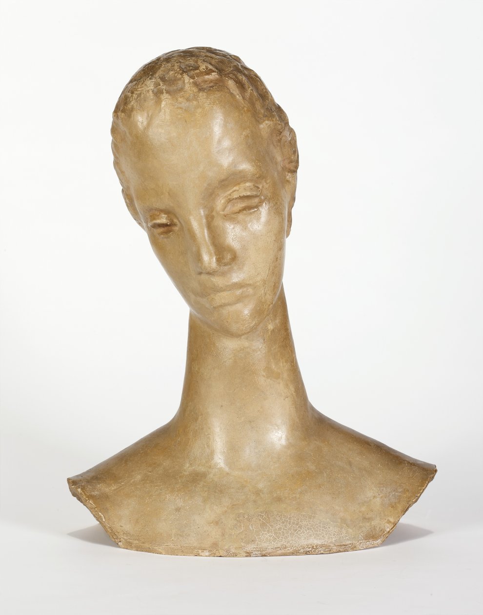 Busta zamyšlené ženy, 1913-14 (opracovaný kámen) od Wilhelm Lehmbruck