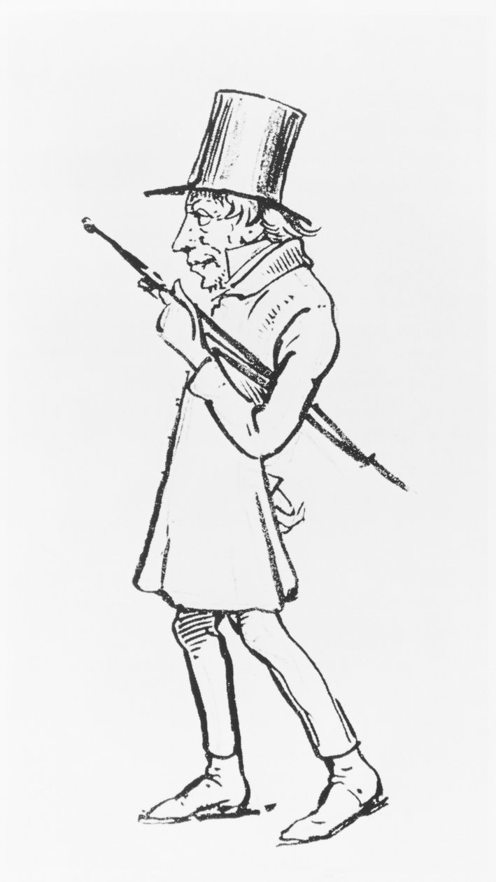 Karikatura Soren Aabye Kierkegaard od Wilhelm Marstrand